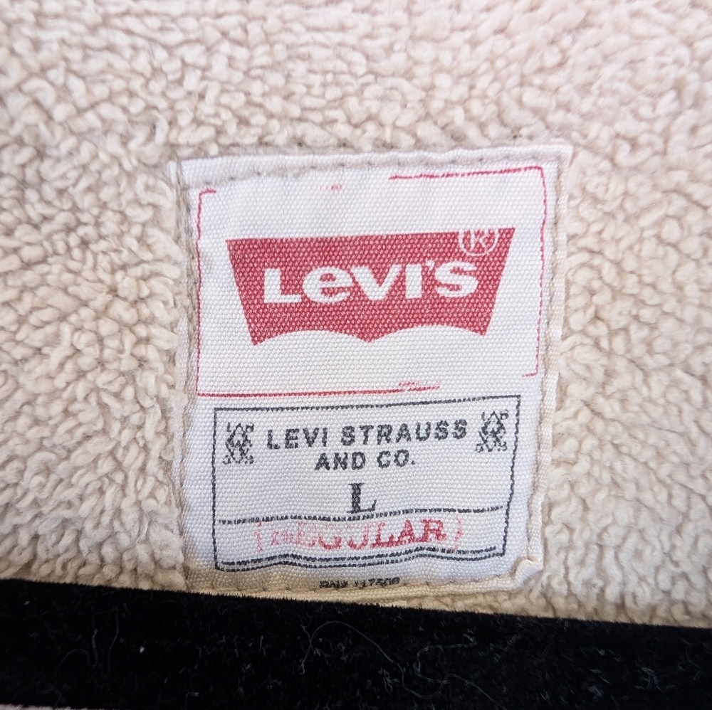 Levis Tan Khaki Sherpa Lined Shirt Utility Jacket Size Large - Picture 2 of 12